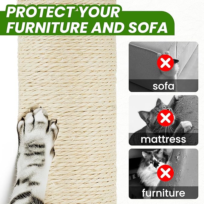 55 Inch Large Cat Tree Tower for Indoor Cats with Hammock Green Leaves Sisal Scratching Post, Plush Hang Ball Play Furniture for Kittens & Adult Cats,New Green