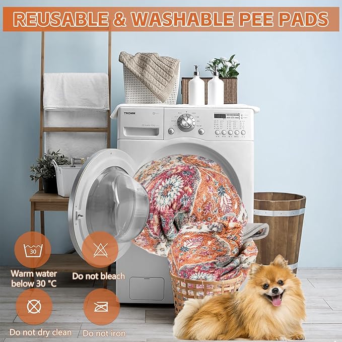 Washable Thickened Pee Pads for Dogs, 2 Pack (36"x42") Upgrade Reusable Puppy Pads with Non-Slip Rug, Super Absorbent Leakproof Puppy Training & Whelping Pads for Dogs, Doggie