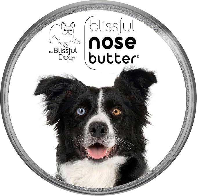 The Blissful Dog Border Collie Nose Butter for Dry, Cracked Skin, Lick-Safe Dog Nose Balm with Moisturizing Shea Butter, Almond, Olive, and Essential Oils, Pet Supplies, Uncented, 2 oz.
