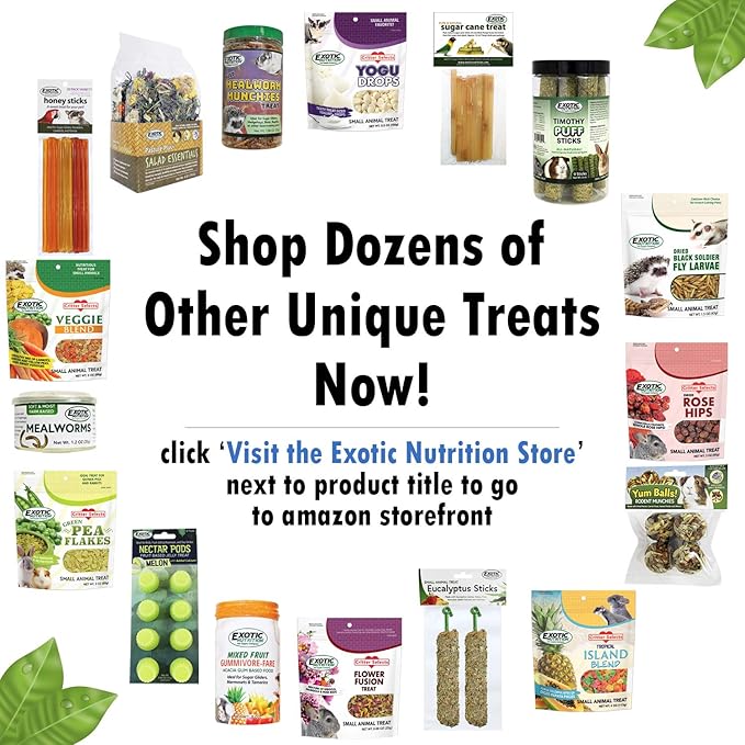 Crunchez Apple and Banana - Crunchy Fruit Flavored Treat Bites - Sugar Gliders, Squirrels, Marmosets, Prairie Dogs, Hamsters, Chinchillas, Exotic Birds, Rabbits, Guinea Pigs, Degus, Small Pets