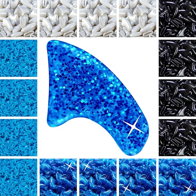 zetpo 80 pcs Cat Claw Covers | Cat Nail Caps | with Adhesives and Applicators (S, White, Black, Blue Glitter, Sky Blue)