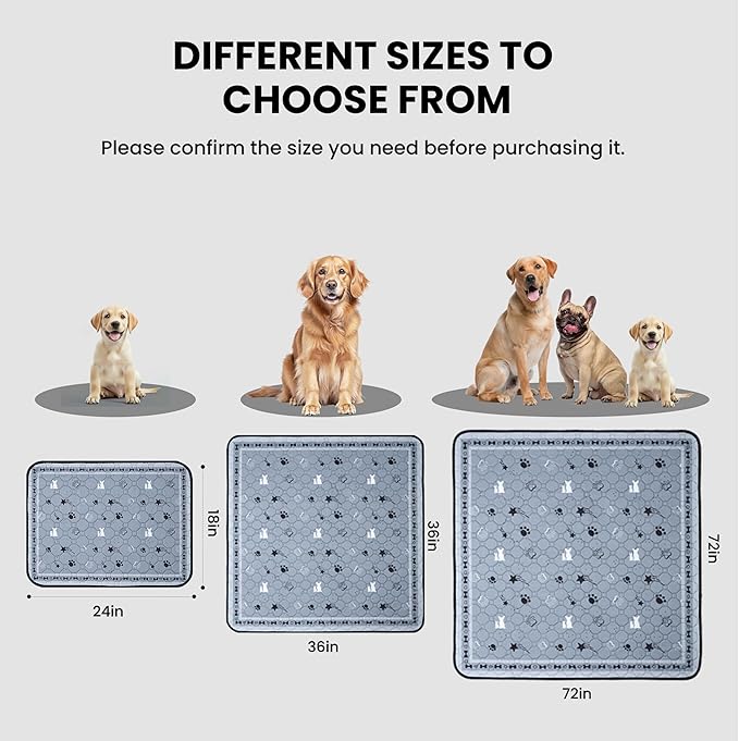 Gardner Pet Washable Dog Pee Pads, 36'' x 36'' Non Slip Dog Mats with Great Urine Absorption, Reusable Puppy Pee Pads for Potty Training, 2 Pack
