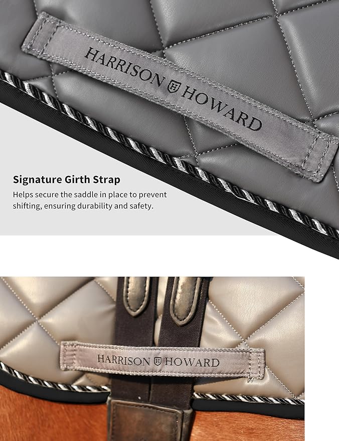 Harrison Howard Dressage Saddle Pad High-Performance Leather Saddle Pad for Horse Riding with Excellent Shock Absorption