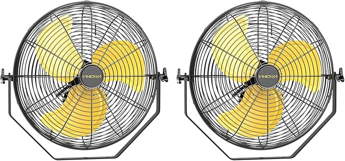 18 Inch Industrial Wall Fan with 2 Pack, 4800 CFM Metal Wall Mount Fans with Poweful Motor, 3 Speed, Fan Indoor for Covered Patio, Greenhouse, Gazebo, and Garage, UL Listed