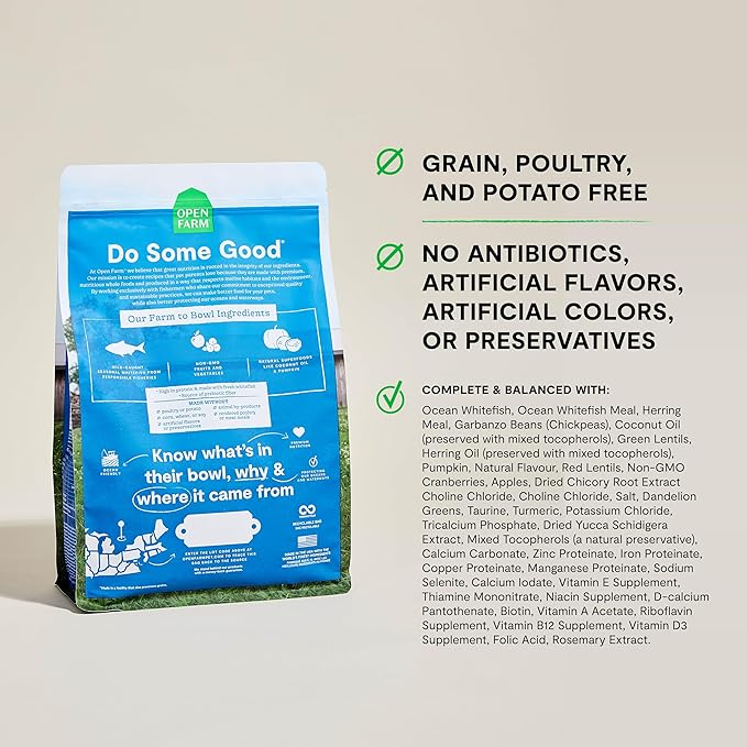 Open Farm Catch-Of-The-Season Whitefish Recipe Organic Sustainable Cat Food Net 4 LB