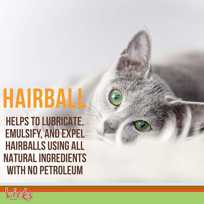 Cat Hairball Support - Cat Grooming Supplies Remedy - Beeswax & Cod Liver Oil Hairball Control - Skin Supplement - Gel Packets - 30 Use