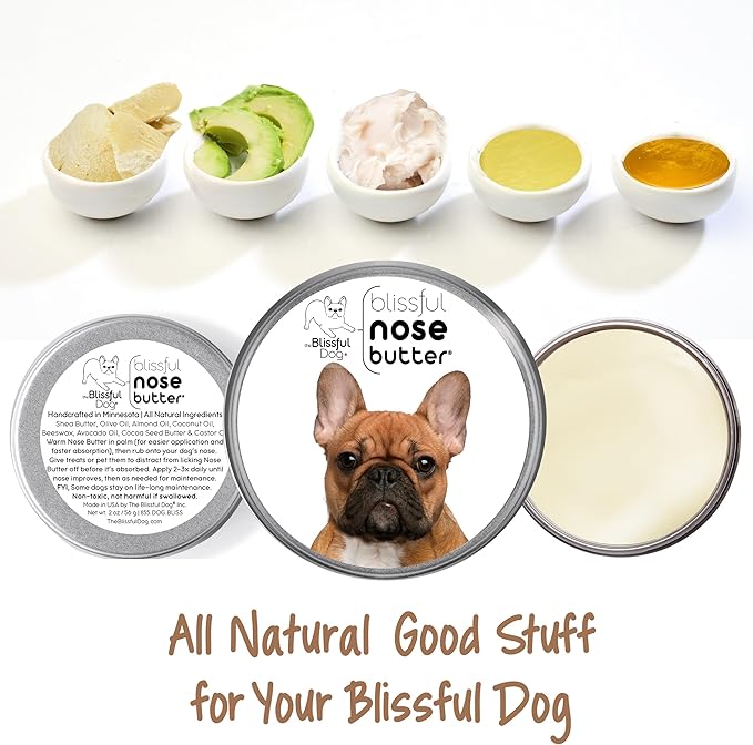 The Blissful Dog Black Masked Fawn French Bulldog Unscented Nose Butter, 16oz