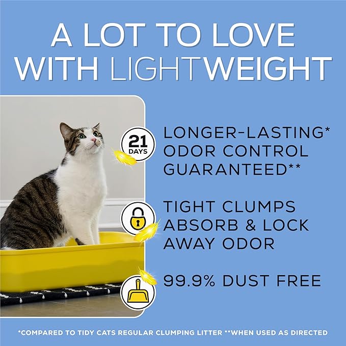 Purina Tidy Cats LightWeight With Glade Clear Springs Multi-Cat, Clumping, Low Dust, Scented Cat litter - 17 lb. Box