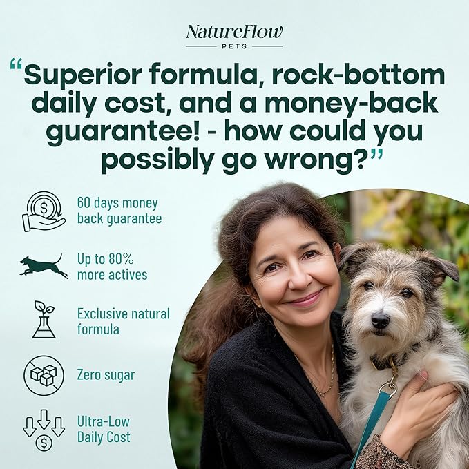 Joint Supplement for Dogs, Power of Nature Made in USA, Up to 100 Days, Unique Formula: Green-Lipped Mussel, Glucosamine, Chrondroitin, MSM, Devils Claw, Hip and Joint Supplement, All Breeds - 50 ct
