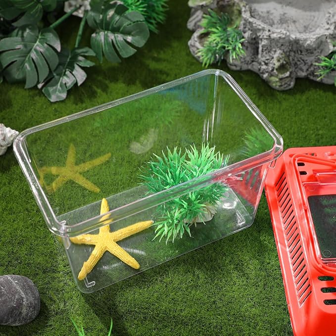Mini Handheld Fish Tank Portable Plastic Aquarium with Lid for Turtles and Pet Fish Easy to Clean Transparent Design for Goldfish and Aquatic Pets