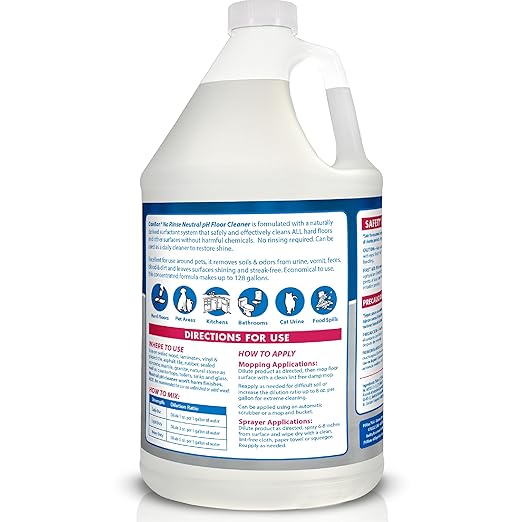 OdoBan Pet Solutions No Rinse Neutral pH Floor Cleaner Concentrate, Made in the USA, Splash O' Citrus Scent, 2 Gallons