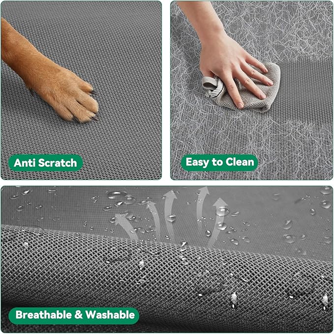 Elevated Dog Bed Raised Outdoor Dog Cot for Extra Large Dogs, Installation Requires No Tools, Frame with Washable Cooling Breathable Mesh Anti-Slip Feet, Indoor Pet Bed, Grey, 48.8 Inches