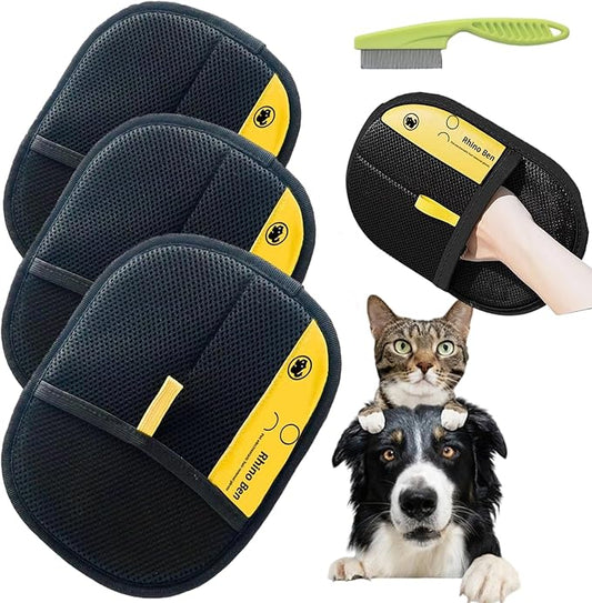 Pet Hair Remover, Brush Pet Hair, Pet Hair Removal Glove, Electrostatic Gloves Pet Hair Removal, Upgrade Reusable for Couch Furniture Carpet (3 PCS)