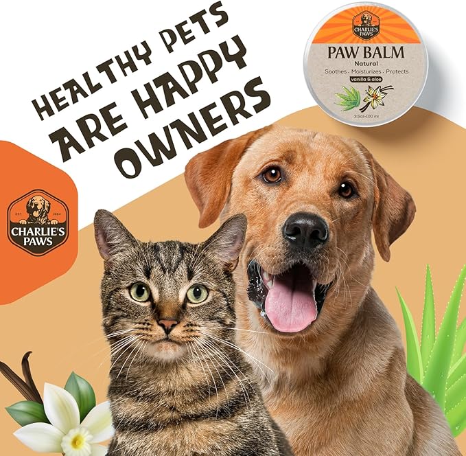2 Pack Paw Balm 100% Natural Oil Aloe Oats Vanilla for Dog and Cat Paw Pad Balm Dog Nose Balm Paw Moisturizer Wax for Dog Pet Puppy Protect Dry Cracked Paw Foot Heals Restores Paw Elbows 3.5 Oz