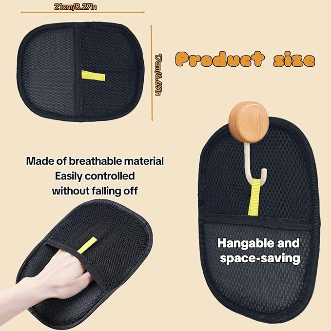 Pet Hair Removal Gloves for Cats & Dogs – Reusable Grooming Glove with Static Charge to Remove Fur from Furniture, Carpet, Car Seats & Clothes – Upgraded Pet Hair Remover Mitt(2PCS)