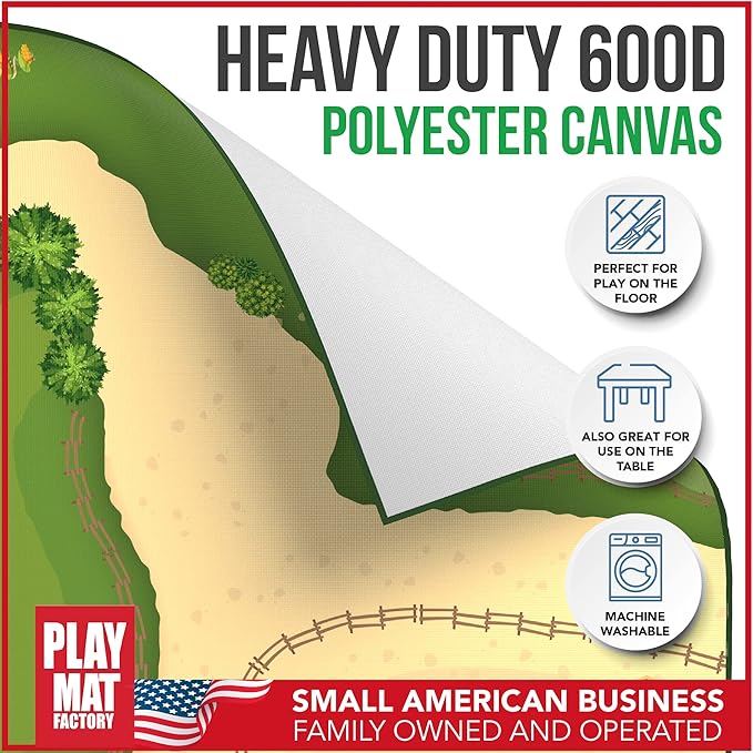 Farm Play Mat for Farm Toys | Foldable Solution |Large Size 57” x 57” | Farm Animals | Tractor Play| Activity Mat | by Play Mat Factory