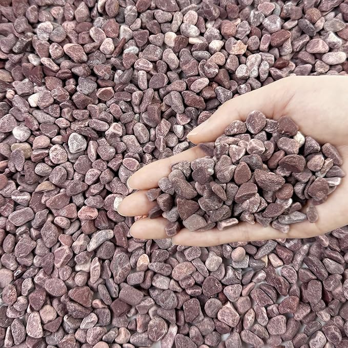 5 lbs Succulent and Cactus Pebbles for Indoor Plants, 3/8 Inch Pea Gravel Decorative Red River Rocks for Plants, Vases, Terrarium, Aquarium, Potted Top Dressing and Outdoor Landscaping Stones