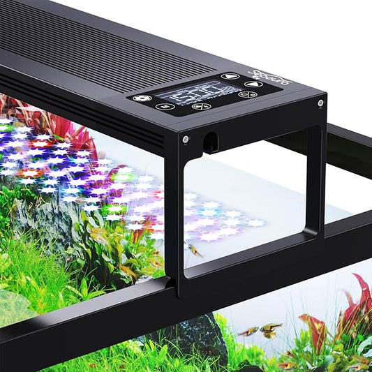 24/7 LED Aquarium Light for 30-36 Inch Fish Tank, Auto On Off with Timer, 9 Colors, Adjustable Brightness, Daylight Moonlight Mode, Full Spectrum Fish Tank Light for Plants, 56W