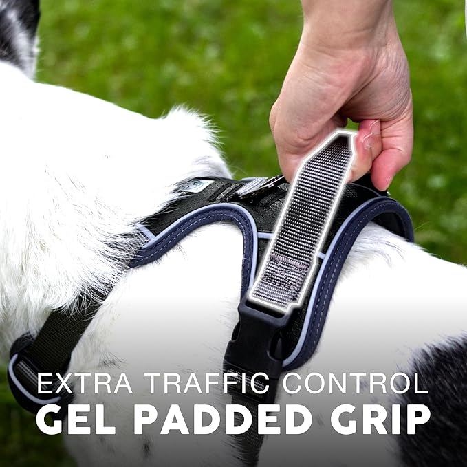 Embark Adventure Dog Harness, Reflective Trim No Pull Dog Harness for Large Dogs - Military Grade Nylon, Front Clip with Gel Lined Handle. Soft & Padded Puppy for Any Breed