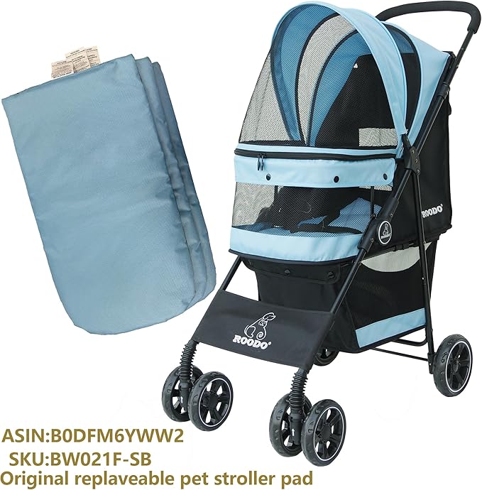 ROODO Pet Stroller Inner Pad for Exclusive Use,Original,Replaceable,Easy to Clean,Set of 3 pc(Sky Blue)