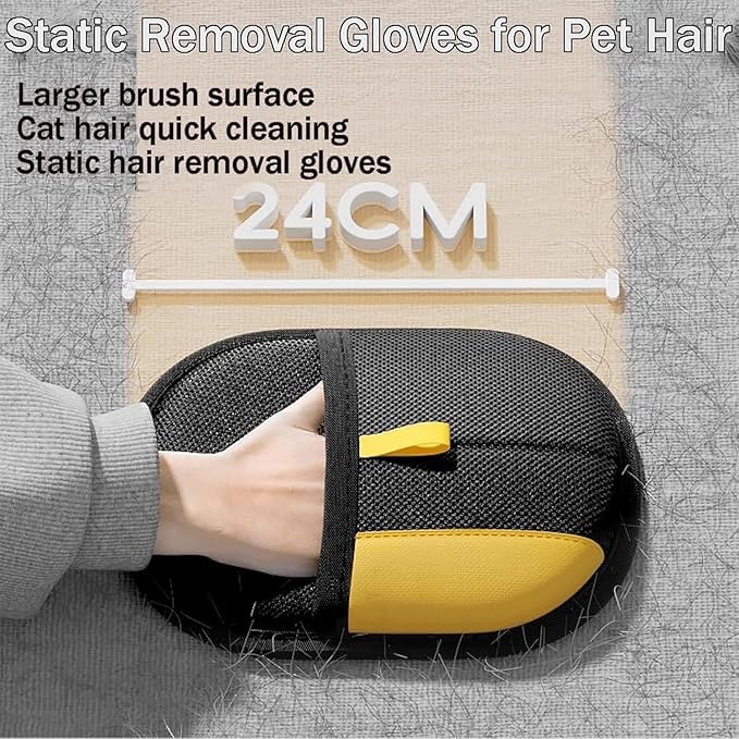Morphcontainerpet Pet Hair Removal Gloves - Electrostatic Reusable for Cats & Dogs, Furniture, Carpet, Car Seats (1.2 oz)