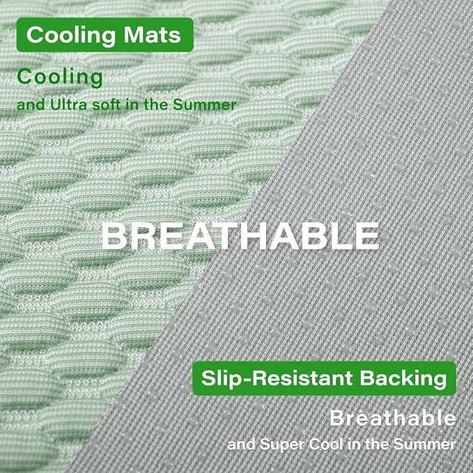 MICROCOSMOS Pet Cooling Mat & Sleeping Pad- Breathable Bubble Surface, EZ Clean. Keep Cooling for Pets, Kids and Adults in Summer.(Green, 36" x 24")