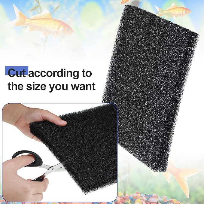 Tondiamo 3 Pieces Aquarium Sponge Filter Pad Media Cut to Fit Foam for Fish Tank Filters Replacement Fish Tank Cleaner Open Cell Foam Sponges for Dishes