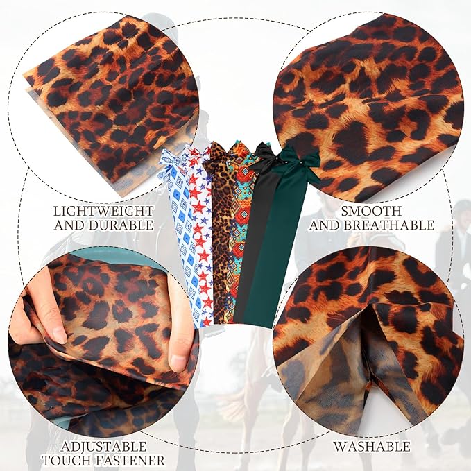 6 Pcs Horse Tail Bag Breathable Guard 22" Slip on Horse Care Tail Wrap 2 Strand Closure Straps Grooming Supplies to Keep from Dirt Breakage Rubbing 6 Designs(Vintage Style)