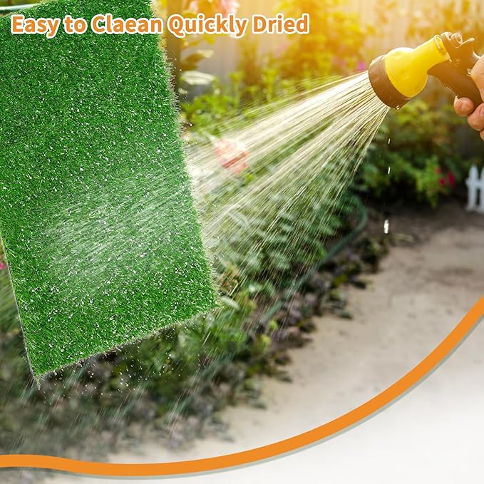 LOOBANI Dog Grass Pee Pads, Artificial Dog Grass Pads for Potty Tray, Fake Grass for Dogs to Pee On, Outdoor Indoor Pee Grass for Dog Potty (55*59 inch)