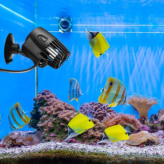 Zhengmy 2 Pcs 800 Gph Aquarium Circulation Pump with Magnetic Suction Base 360 Degree Rotating Wave Maker Submersible Aquarium Powerhead Wave Maker for 20-100 Gal Freshwater Saltwater Fish Tank