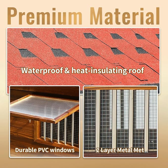 Extra Large Wooden Dog House Outdoor, Waterproof Heavy Duty Dog House Outside with Door and Adjustable Window, Large Outdoor Pet Kennel, 6XL