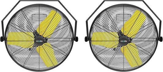 9200 CFM 24" Industrial Wall Mount Fans with 2 Pack, High Velocity 2-Speed Professional Metal Fan with Powerful Motor, Heavy Duty Fan for Garage, Commercial, Warehouse, Greenhouse, UL Listed