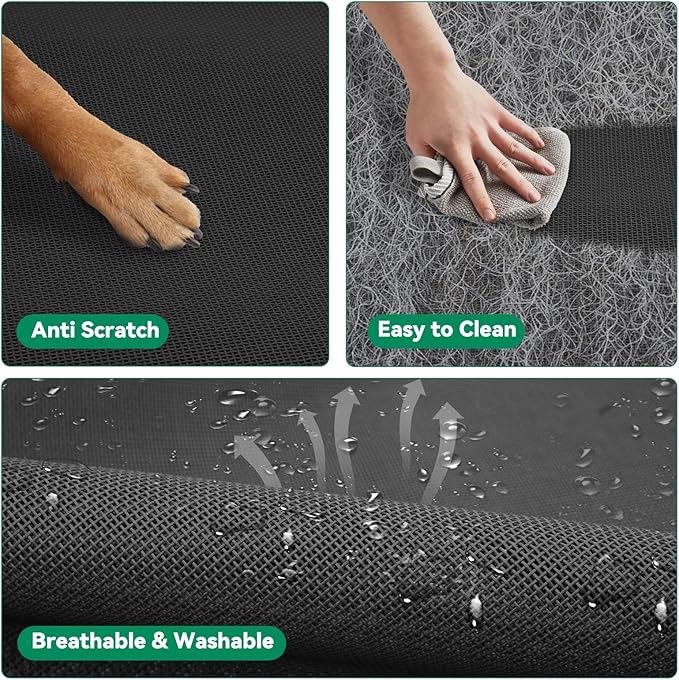 Elevated Dog Bed Raised Outdoor Dog Cot for Medium Dogs, Installation Requires No Tools, Frame with Washable Cooling Breathable Mesh Anti-Slip Feet, Indoor Pet Bed, Black, 35.4 Inches