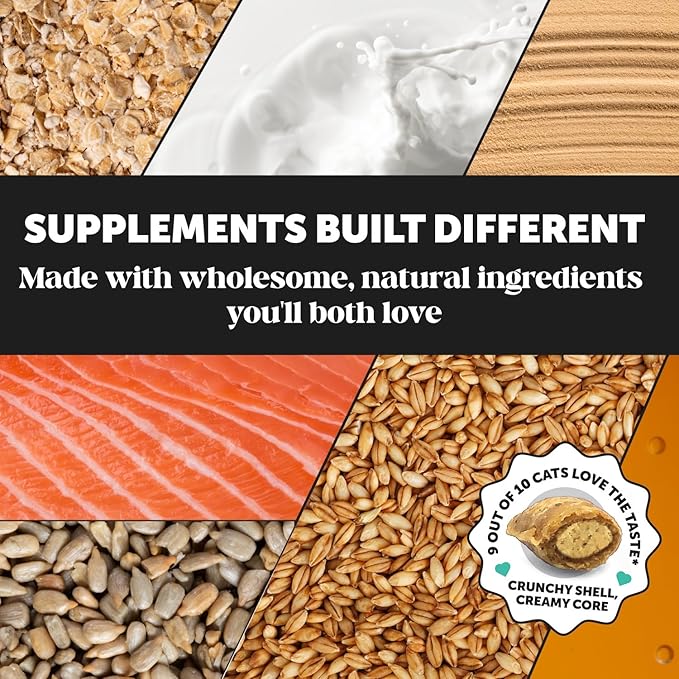 Fresh Dental Bites for Cats - Crunchy & Creamy Cat Dental Treats for Fresh Breath, Plaque + Tartar Control, Cleans Teeth + Gums, Daily Cat Oral Care (30 Day Supply)