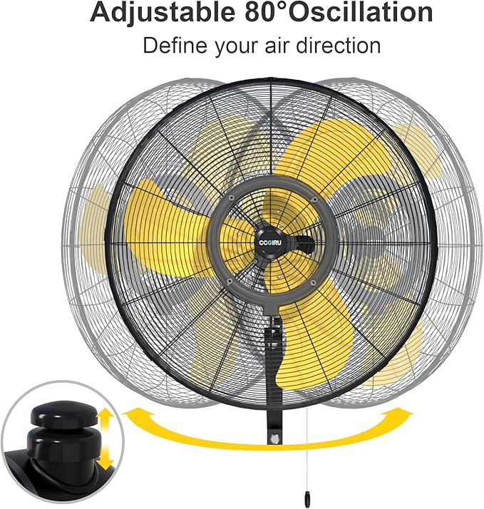 9600 CFM 30" Outdoor Wall Mount Misting Fans with 2 Pack, High Velocity 3-Speed Waterproof Professional Oscillating Wall Fan, Heavy Duty Industrial Fan for Commercial, Garage, Warehouse, UL Listed