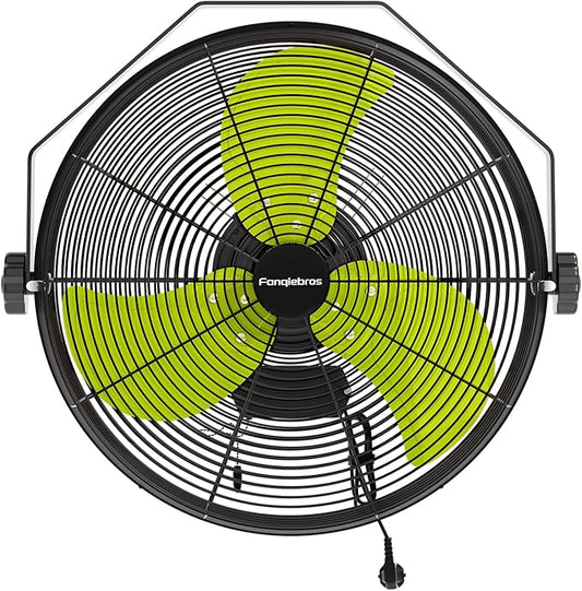 4580 CFM 18 inch High Velocity Wall Mounted Fan, 3-Speed Metal Fan with Sealed Motor, 360 Degree Tliting Heavy Duty Wall Fan for Patio, Barn, Garage, and Gazebo - UL listed