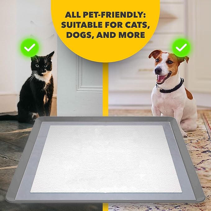 TidyFriend Dog Pee Pad Holder Tray Fits for 24” x 24” Wee Wee Pee Pads - Stable Grip, Raised Edges, Quick-Wipe Silicone Surface Dog Potty Tray Holder for Indoor Flooring Protection (Dark Grey)
