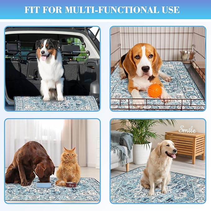 Thicken Washable Pee Pads for Dogs, Waterproof Reusable Pee Pads for Dogs，54"x72" Super Absorbent Leakproof Dog Pads, Non-Slip Potty Pads for Floor, Crate, Couch, Whelping Pads Pet Supplies