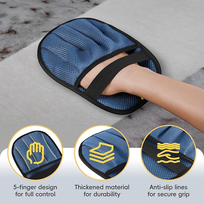 Upgraded Pet Hair Removal Gloves with 5-Finger Design,Reusable Electrostatic Mitts with Enhanced Grip, Quickly Remove Cat & Dog Hair from Sofas, Beds, Clothes, Carpets，1PCS