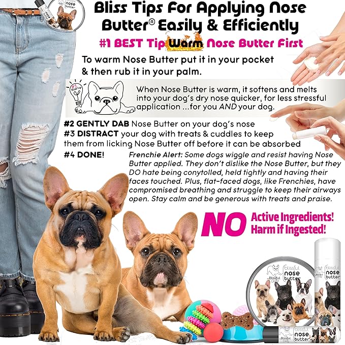 The Blissful Dog French Bulldog Black Masked Fawn Unscented Nose Butter - Dog Nose Butter, 8 Ounce