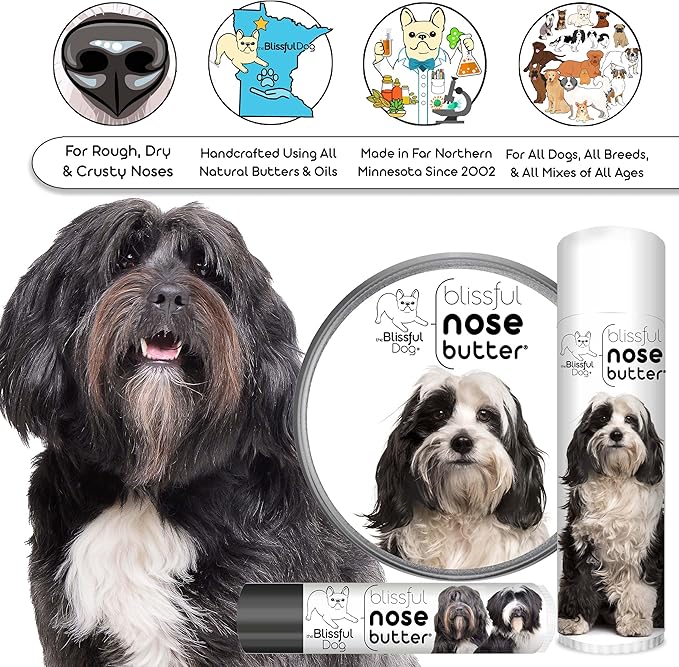 The Blissful Dog Tibetan Terrier Unscented Nose Butter - Dog Nose Butter, 2 Ounce
