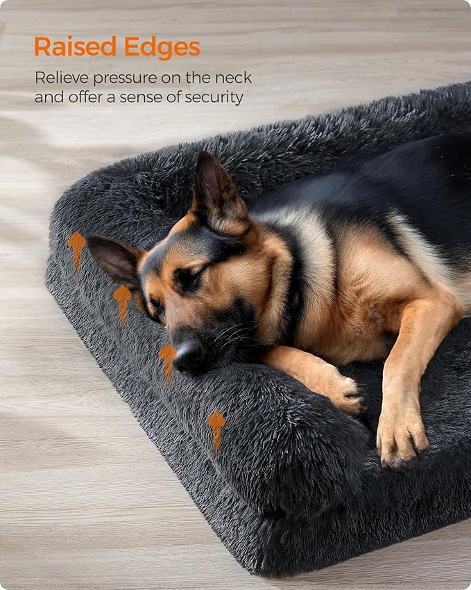 Feandrea Dog Bed, Orthopaedic Dog Sofa Bed for Large Dogs, Waterproof Ped Bed with Removable Washable Cover, 48 x 33.5 x 9.5 Inches, Dark Gray UPGW234G02