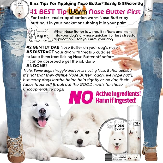 The Blissful Dog Samoyed Unscented Nose Butter - Dog Nose Butter, 0.50 Ounce
