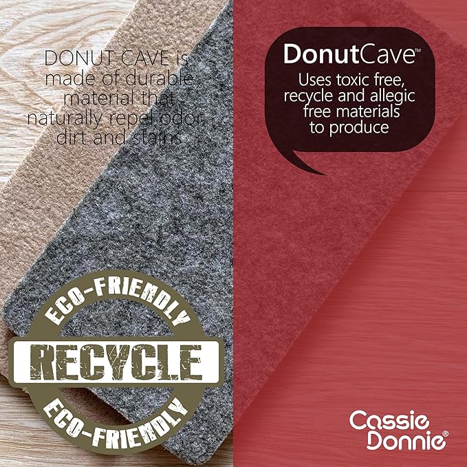 Cat Tunnel Bed for Indoor Cats, Medium Large, Donut Cave House up to 22 Lbs, Spacious for 2 Kittens (Brown)