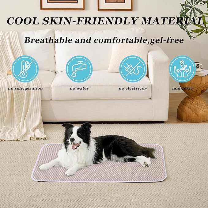 MICROCOSMOS Pet Cooling Mat & Sleeping Pad- Breathable Bubble Surface, EZ Clean. Keep Cooling for Pets, Kids and Adults in Summer.(Brown, 28" x 22")