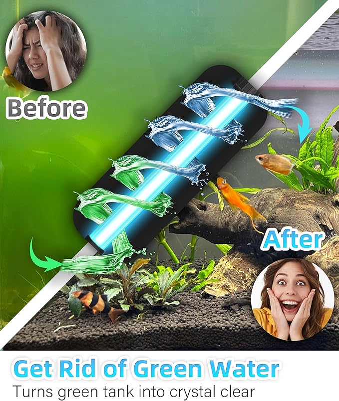 Aquarium Filter U-Very Suitable for 40-150 Gallon Tank, 400GPH Fish Tank Filters for Green Control, Internal Submersible Pump for Turtle Tank, Small Pond, Pool Filter, Cold Plunge Ice Bath Hot Tub