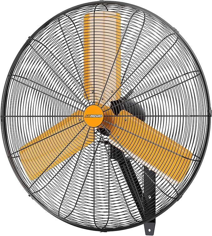 30 inch Oscillating High Velocity Wall Mount Fan, 8550 CFM Industrial Heavy Duty Metal Wall Fans, 3 Speeds, Adjustable Height and Tilt, Commercial Shop Fan for Garage, Workshop