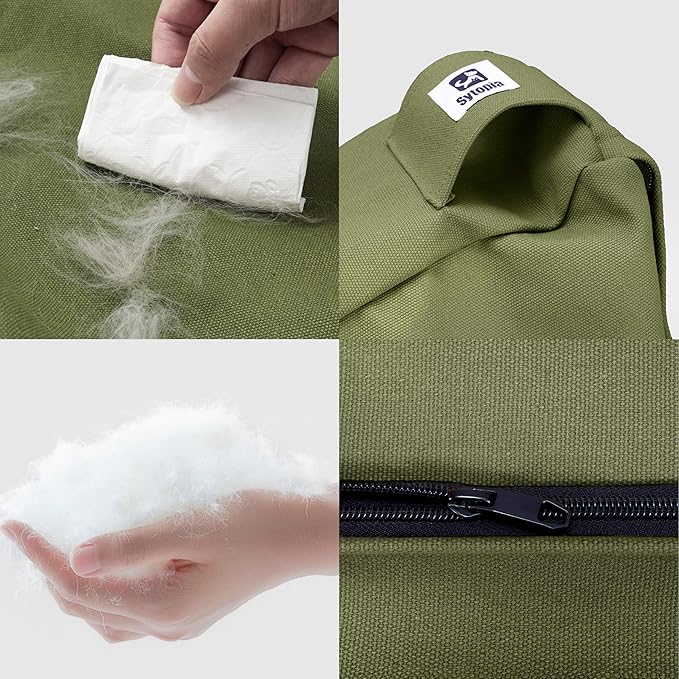 Sytopia 42-Inch Canvas Indestructible Outdoor Dog Bed, Waterproof & Washable with Removable Cover, Ideal for Medium & Large Dogs, Chew-Proof Great for Indoor, Outdoor, Crate, Patio Use (Green)
