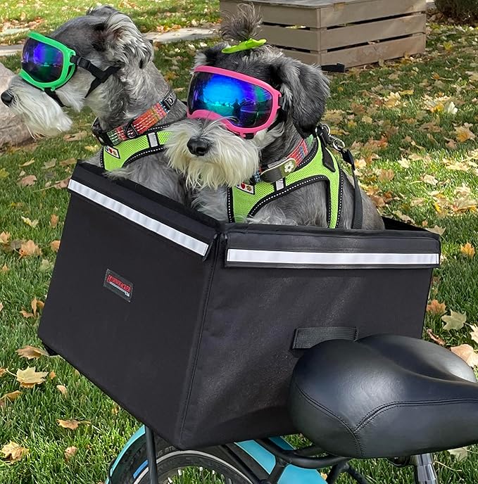Bushwhacker Portland - Bike Rack Dog, Grocery and Goods Carrier - Bicycle Pannier Crate Cycling Basket Trunk Bag Rear Bed Storage Leash Carry Cargo Pet Commuter Behind Seat Accessories Items Ebike