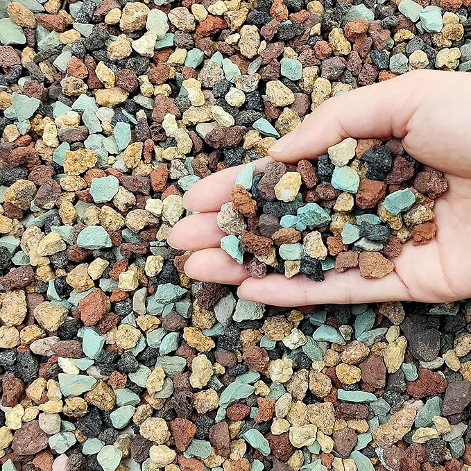 2 lbs Mix Horticultural Succulent Soil,1/4 Inch Pumice Gravel. Decorative Pebbles Lava Rock for Cactus, Bonsai, Orchid, Indoor Plants of Drainage, Ventilation and Root Growth